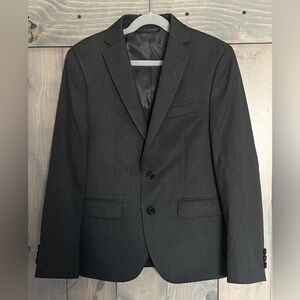 LAUREN RALPH LAUREN Boys Solid Classic Suit Jacket Coat Blazer 12R Dark Gray NEW